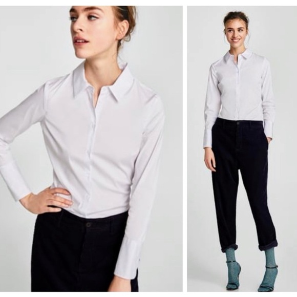 4 for $20 🔥 ZARA fitted classic white button shirt - Picture 1 of 7